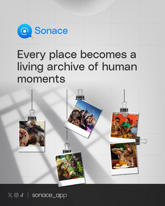 Every place becomes a living archive of human moments — diverse cultural moments displayed as hanging snapshots
